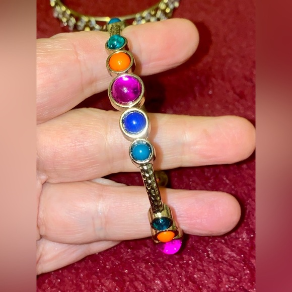 Colorful Gold-Tone Bangle Set of bracelets 🌼 - Picture 5 of 5